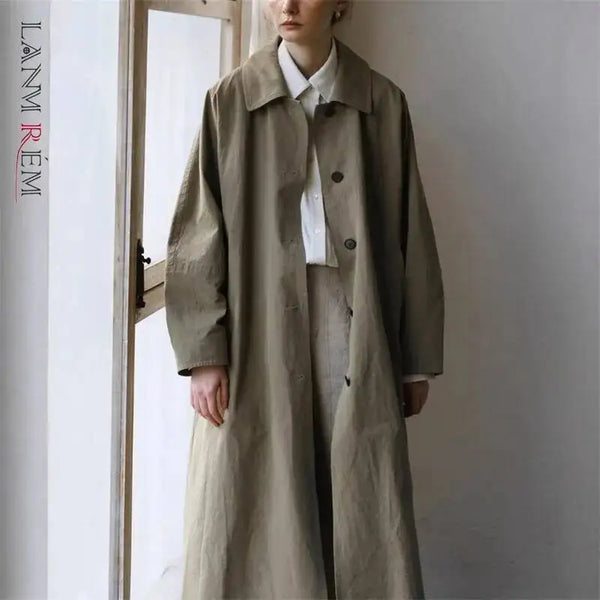 British Style Mid-Length Trench Coat Women's Loose Loose Casual Single Breasted Windbreaker 2DB5048
