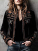 Floral Printed Stand Collar Jacket for Women's Autumn American Retro Cardigans Short Outerwear Chic Ethnic Casual Elegant Jacket