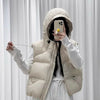 Autumn Winter Soft Puffs Cotton Vest Jacket Women Loose Thicken Warm Hooded Waistcoat Coat Female Casual Ladies Tops