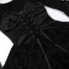 Elegant Vintage Mall Gothic Velvet Dresses Grunge Punk Style Flocked Bandage Dress Women Flare Sleeve Party Alt Outfit