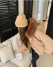 Warm Down jacket Ladies Pai Overcome Winter Cotton Padded Coat Women Parkas Horn Hooded Outcoat Big fur collar Overcoat