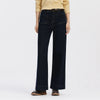 Women Jeans Panel Raw Hem Flare Leg Retro Street Style Slim Long Denim Pants Spring Urban Daily Wear