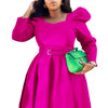 Autumn Stylish Women Evening Party Dress Long Puff Sleeve Elegant Pleated A-Line Gowns Birthday Wedding Celebrate Robes