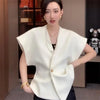 Women's Vest Coat Spring Autumn V-neck Solid Color Ladies Vest Jacket Slim Korean Version Elegant Lady Waistcoat