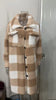 Women Long Plaid Fleece Sweatshirt Coat Autumn Winter Turn Down Collar Long Sleeve Pocket Button Loose Flurry X-Long Trench Coat