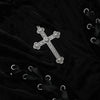 Dark Punk High Split Hem Straps Dess 90s Streetwear Gown Women Sexy Corn Bandage Velvet Dresses Mall Gothic Clothing