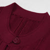 Three Colors High-quality Elastic Knitted Fabric Hollowed Out Single Breasted Round Neck Long Sleeved Slim Fit Women Dress