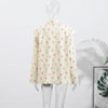 Chic Oversize Floral Printed Women Jacket Padded Lapel Lace Up Loose Coat Long Sleeve High Waist Outwears Lady Streetwear