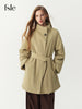 Winter Women's Commute Stand Collar Direct Down Fill Trench Style Down Puffer Coat Warm Thick Quilted Outerwear