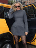 Sexy Slim Mini Dress For Women Two Pocket Spring Autumn Long Sleeve A-line Solid Club Party Dress Elegant Female