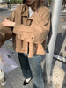 Korea Short Outerwear Woman Casual Loose Lazy Chic Long Sleeve Cotton Blends Windbreaker Coats Thin Thench