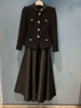 Autumn Winter Tweed Splice Dress Women Elegant Temperament Fake Two Pieces Stand Collar Evening Dresses Ladies
