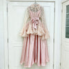 White Two Piece Set for Women Lapel Flare Sleeve Spliced Ruffles Lace Blouse High Waist Simpel Vest Dress Fairy Suit Female