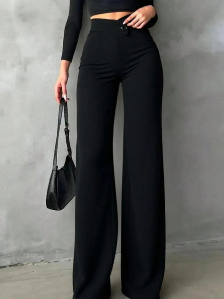 Women's Elegant Straight-Leg Pants Back to School Asymmetrical Accentuates Curves Suitable For Daily Wear Office Commute Dates