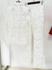 High Street Designer Runway Suit Set Women's Single Button Guipure Lace Sequined Blazer Pants Suit