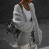 Women's Cardigans Korean V-neck Sweater Coat Long Sleeve Oversized Sweater Female Buttons Solid Knitted Jacket Women
