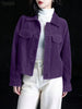 Women Autumn Corduroy Coats Lapel Neck Long Sleeve Jackets Woman Outwears Casual Buttons Up Coats Oversize