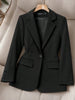 Women Fall Office Slim Blazer Plus Size Single Button Pockets Blazer Beige Black Winter Commuter Simple Casual Blazer
