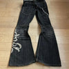 Y2K Micro La Retro Wide Jeans Leg Pants High Waist Harajuku Loose Embroidered Women Jeans with Rock Punk Style