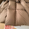 Winter Women's Down Jackets Ultra Light Warm Cusual Coat Female Puffer Jacket With Belt Plus Size Hooded Short Parka