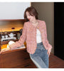 All-Match Tweed Coat Female Elegant O-Neck Cropped Jacket Women Spring Autumn Korean Small Fragrance Jacket Outwear