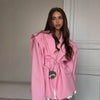 Elegant Commute Suit jacket Female Lace-Up Loose Pocket Patchwork Lapel Party Looks Outwear For Women Bandage Coat jacket