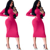 Winter Black Turtleneck Sexy Women Dress Autumn Long Sleeve Skinny Midi Boydcon Casual Blue Plush Knee-Length Party