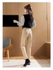 Spring Winter Plus Velvet Women Jeans Button High Waist Solid Pants Pockets Thicken Casual Straight Trousers