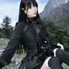 Black Gothic Y2K Mini Dress Women Sexy Spicy Girls Slim Fit Design Lolita Dresses Autumn Punk Vintage Long Sleeve Cake Dress
