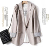 Office Lady Casual Blazers For Women Autumn Single Button Long Sleeve Outerwears Coats & Jackets Elegant