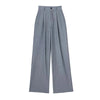 Women's High Waist Striped Straight Leg Pants Vintage Zipper Loose Solid Color Pants Office Casual Women's Pant