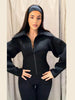 Casual Women's Waist Cinched Cropped Jackets Lapel Zipper Puff Sleeve Female Coats Spring Lady Commute Outwear