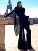 Shawl Patchwork Dress Women Swing Bandage Ruched Sexy Evening Prom Party Stretch Slim Elegant Maxi Bodycon