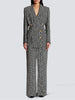 High Street Stylish Designer Jacket Women's Double Breasted Monogram Printed Shawl Collar Belted Blazer
