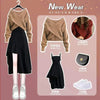 Spring Autumn Large Size Suit Women's Korean Knitted Sweater Irregular Suspender Dress Two-piece Suit