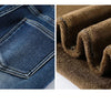 Winter Thickened Women's Mink Velvet Jeans Loose Straight Warm Soft Fleece Elastic High Waist Female Pants Black Blue