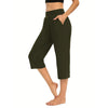 Casual Loose Elastic Pocket Pure Color Women's Seven-Foot Pants Simple Design Comfortable Fit Long Trousers