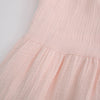 Causal 100% Cotton Women's Dress Vintage Crepe Gauze V-Neck Puff Sleeve Bandage Lace Up Elegant White Dresses Long Maxi Robe