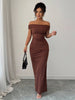 Autumn Women's Off-Shoulder Boat Neck Dress Sexy Elegant Long Skirt Evening Gown for Women