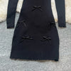 Chic Sexy Wrap Hips Knitted Mini Dress Y2K Aesthetic 3D Bows Bodycon Party Dress Streetwear Lady Dress