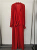 Designer women's clothing hardware buttons on both sides cardigan style twist tie waist dress loose long skirt