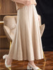 Women Autumn Winter Wool Skirt Long Pleated Skirt 100% Merino Wool Knitwear Grace Soft Dress Korean Style Skirt