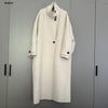 Women Long Double-sided Woolen Blend Coats Retro Loose Female Overcoat Single-Breasted Ladies Windbreak Autumn Winter
