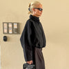 Street Chic Red Turtleneck Zipper Jackets Autumn Casual Long Sleeve Outerwear Coats For Woman Tops Female