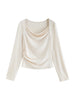 Women's Knit Coordinate Set - Drop Collar Knit Top & Straight Leg Pants Office Casual Two Piece Set Elegance