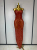 Rhinestones Sexy Mesh See Through Bodycon Dress Women Birthday Evening Cocktail party Gown Red Carpet Club Stage Outfit