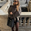 Mujer Cape Coat Women Scarf Collar Ponchos Women Shawl Long Sleeve Winter Woman Ponchos Cloak Knitted Cardigan for Women