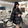 Plaid Blouse Women Spring And Autumn -style Retro Outer Wear Long-sleeved Shirt Loose Jacket Ladies Clothes