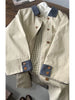 Patchwork Contrasting Color Khaki Coats for Women Spring and Autumn Korean Style Mid-Length Trench