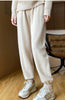 Women's Sports Wool Pants in AutumnWinter Solid Color Pockets Warm High-Quality Casual 100% Merino Pure Wool Small Leg Pants